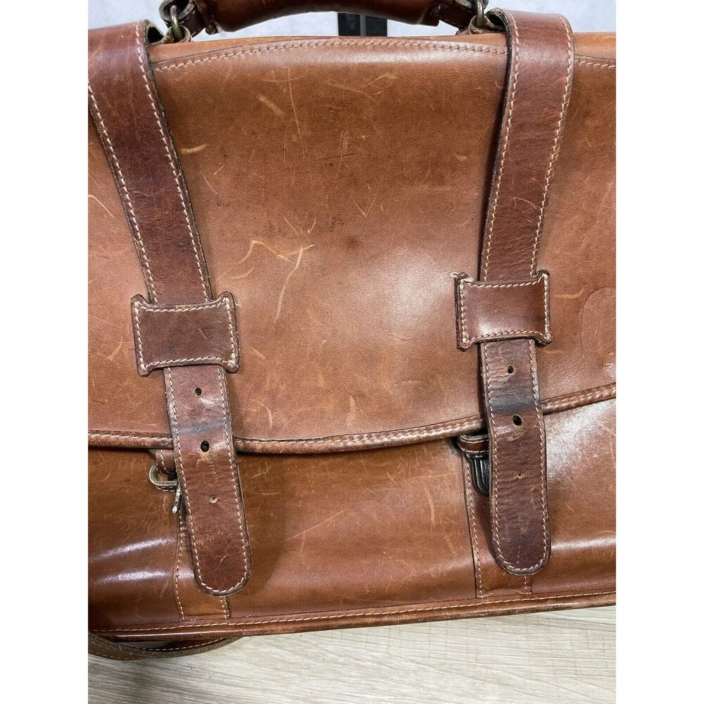 Vintage SCHLESINGER Messanger  Leather Bag. - Picture 13 of 14